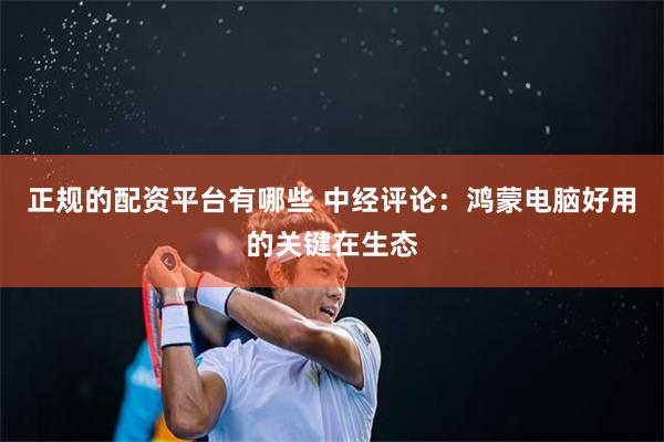 正规的配资平台有哪些 中经评论：鸿蒙电脑好用的关键在生态