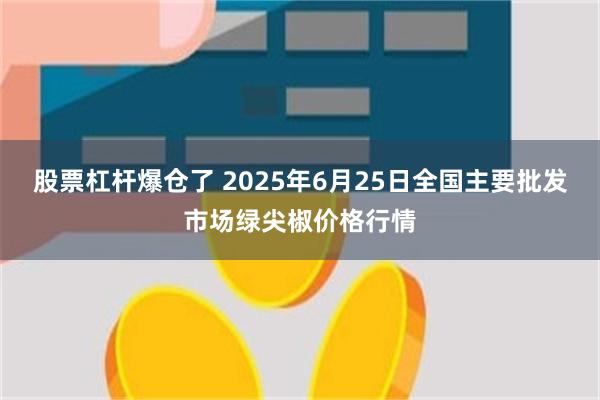 股票杠杆爆仓了 2025年6月25日全国主要批发市场绿尖椒价格行情
