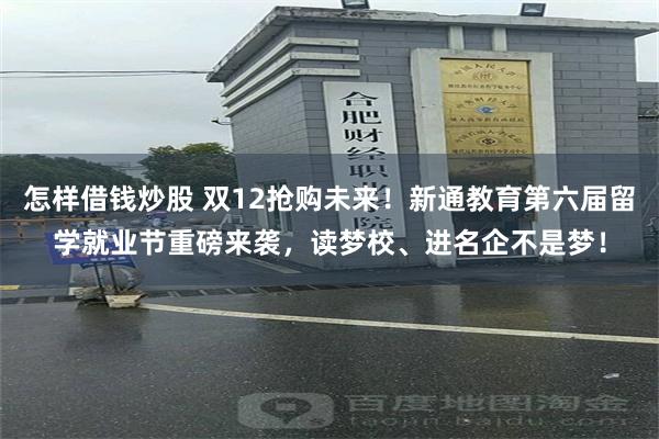 怎样借钱炒股 双12抢购未来！新通教育第六届留学就业节重磅来袭，读梦校、进名企不是梦！